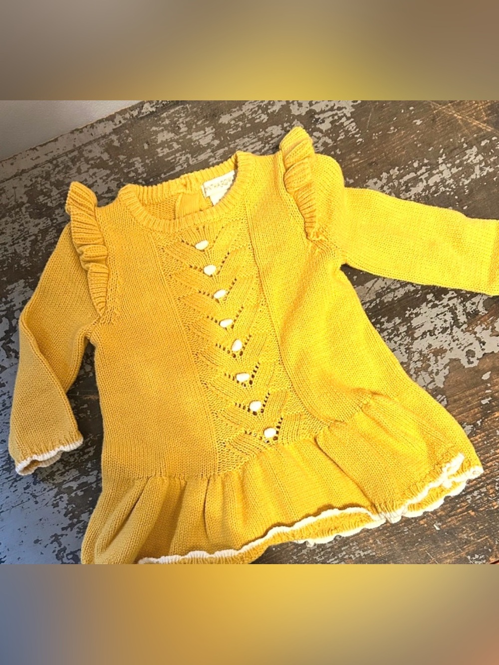 Cynthia Rowley Yellow Knit Ruffle Dress